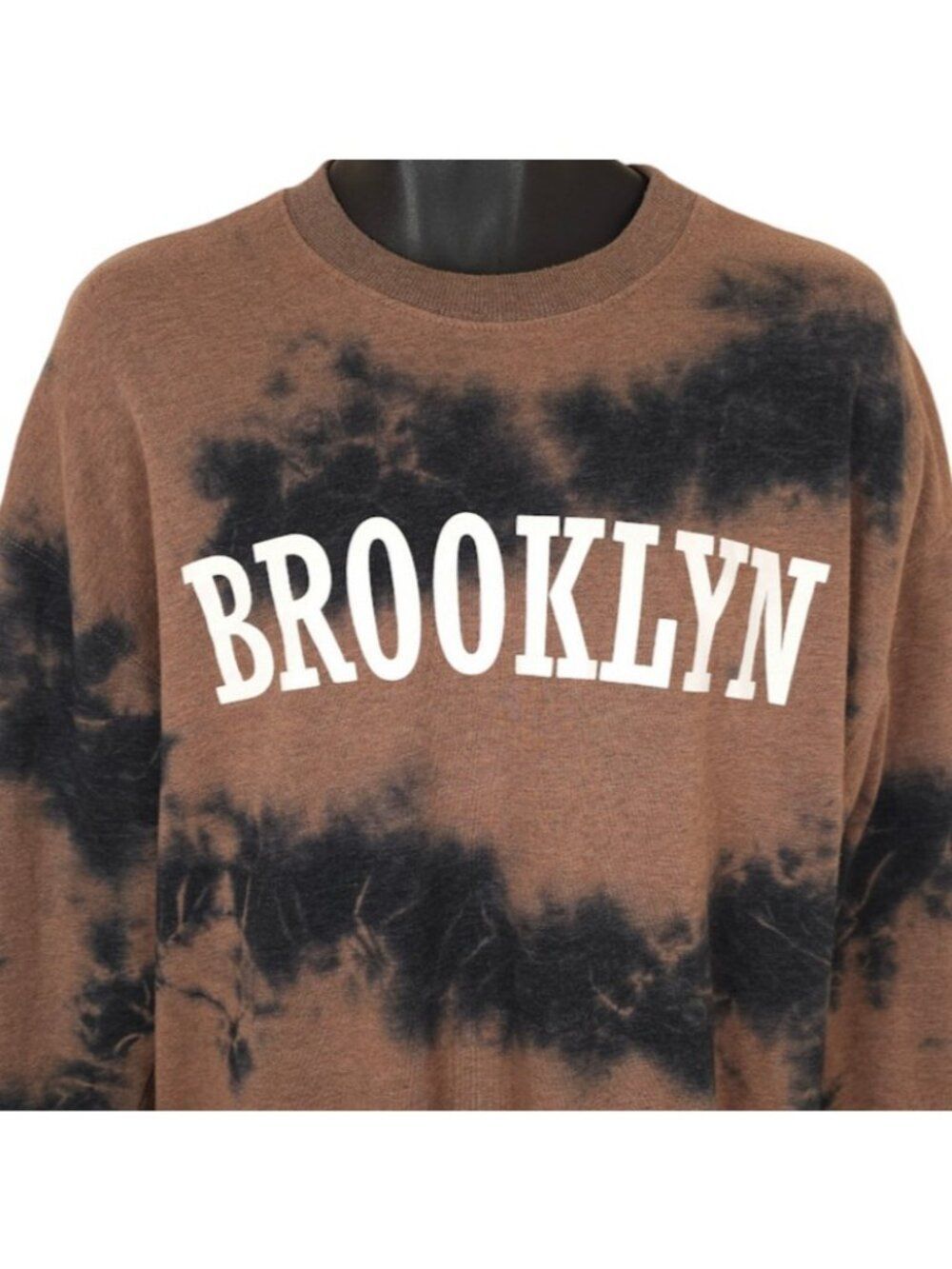 Brooklyn Sweatshirt Womens Size Small Brown Black Travel Destination OVERSIZED - Picture 1 of 6